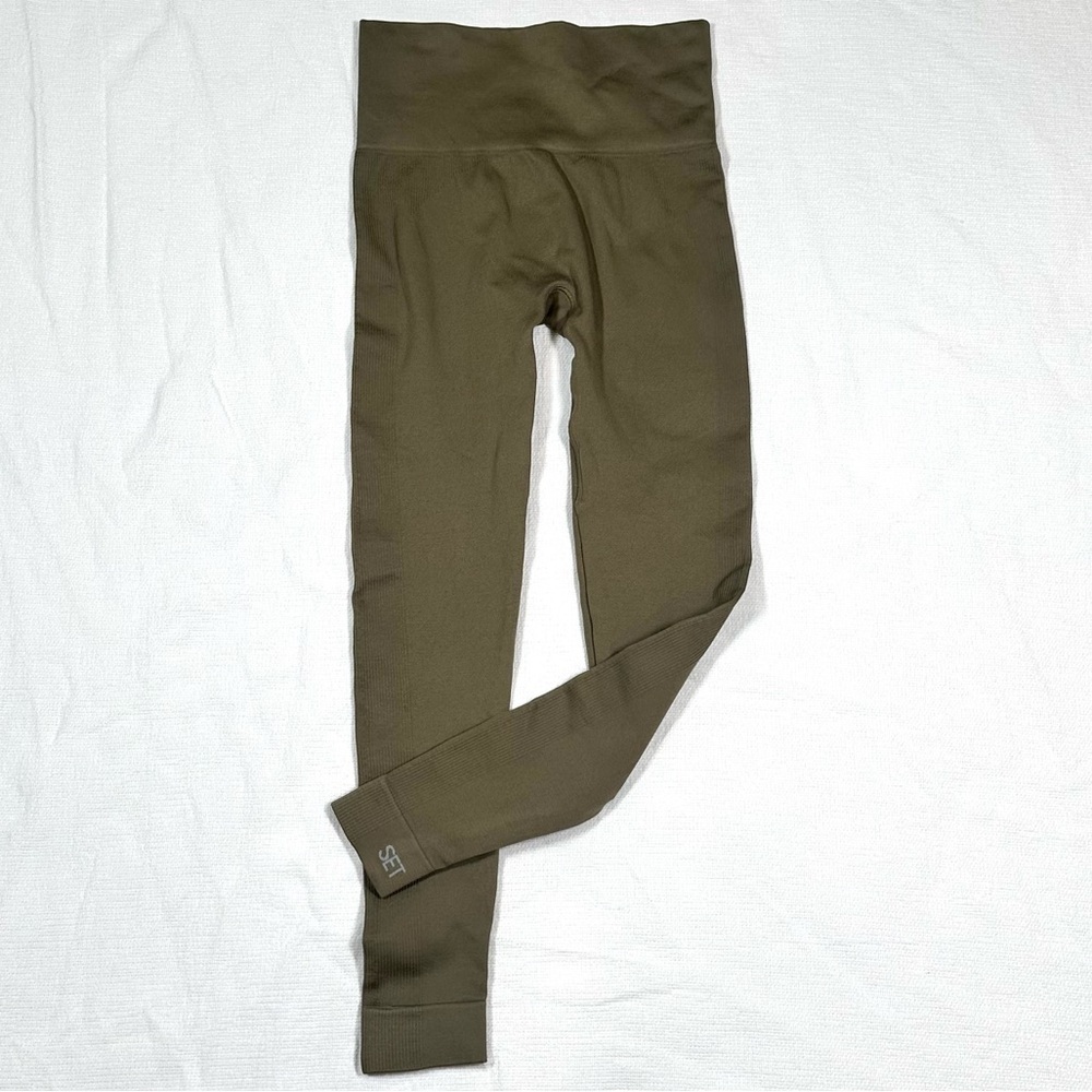 Set Active Sculptflex Leggings Olive Green Small Seamless High Waisted